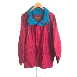 VTG 90s Timberland Canvas Reversible Barn Jacket Red Blue Field Chore Coat Sz L